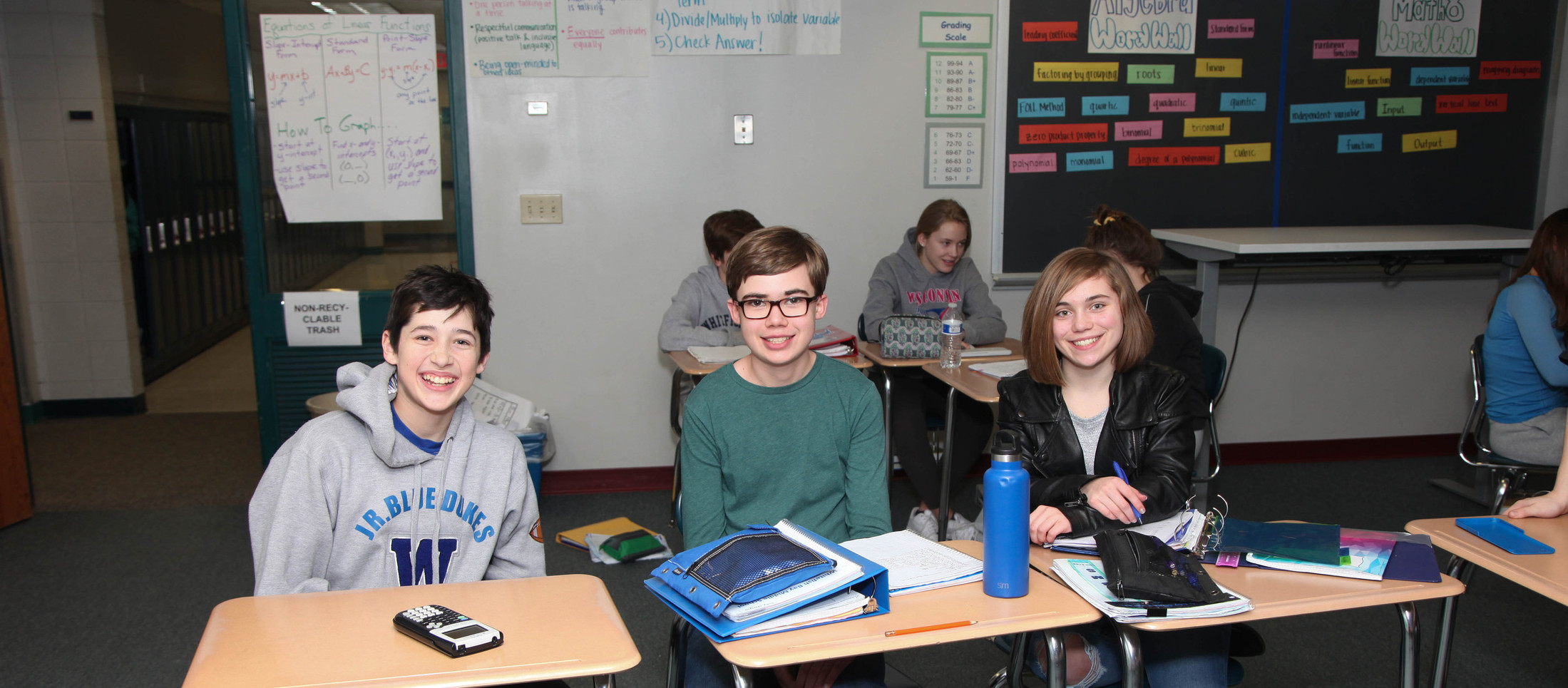 students working at desks