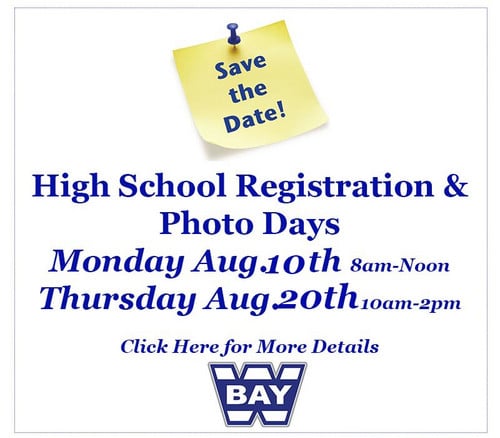 HS Registration/Photo Days 8/10 & 8/20
