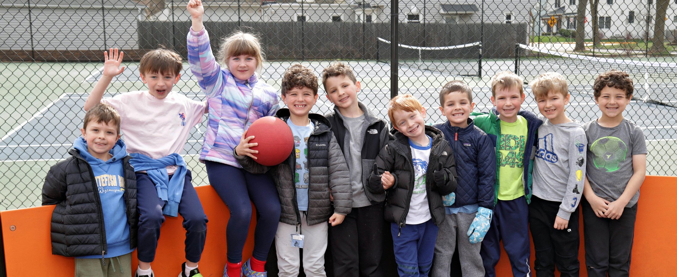 Students playing outside