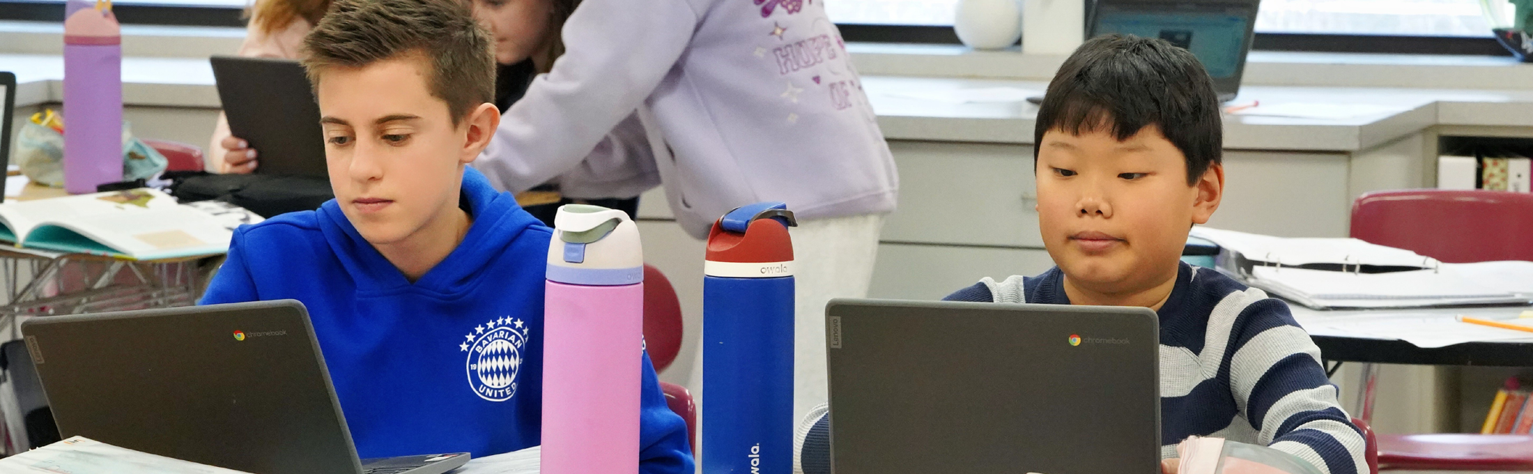 Students doing classwork