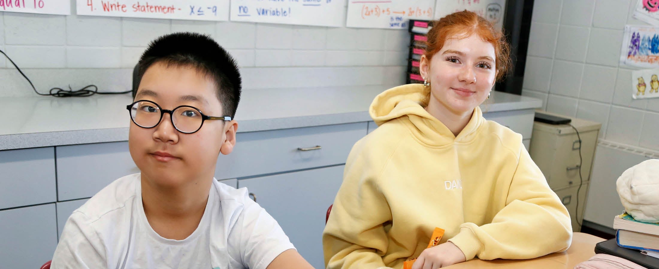 Students doing classwork