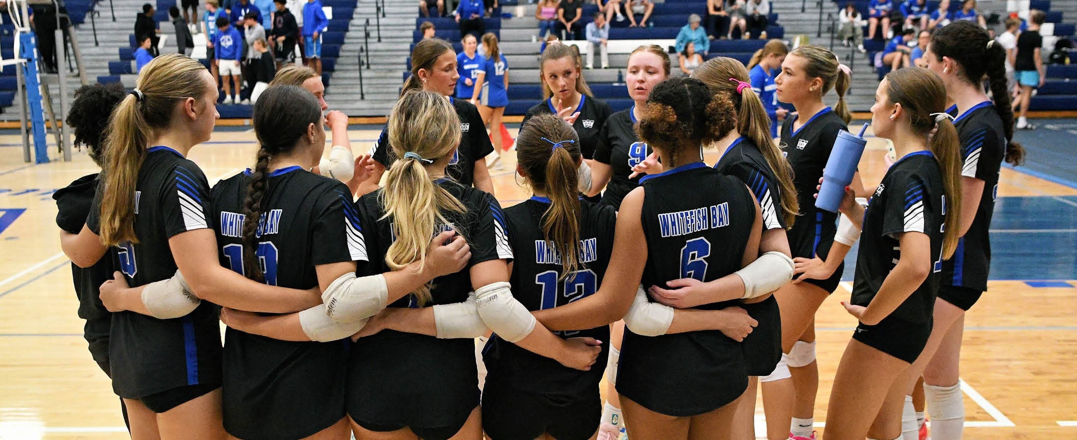 Girls volleyball huddle