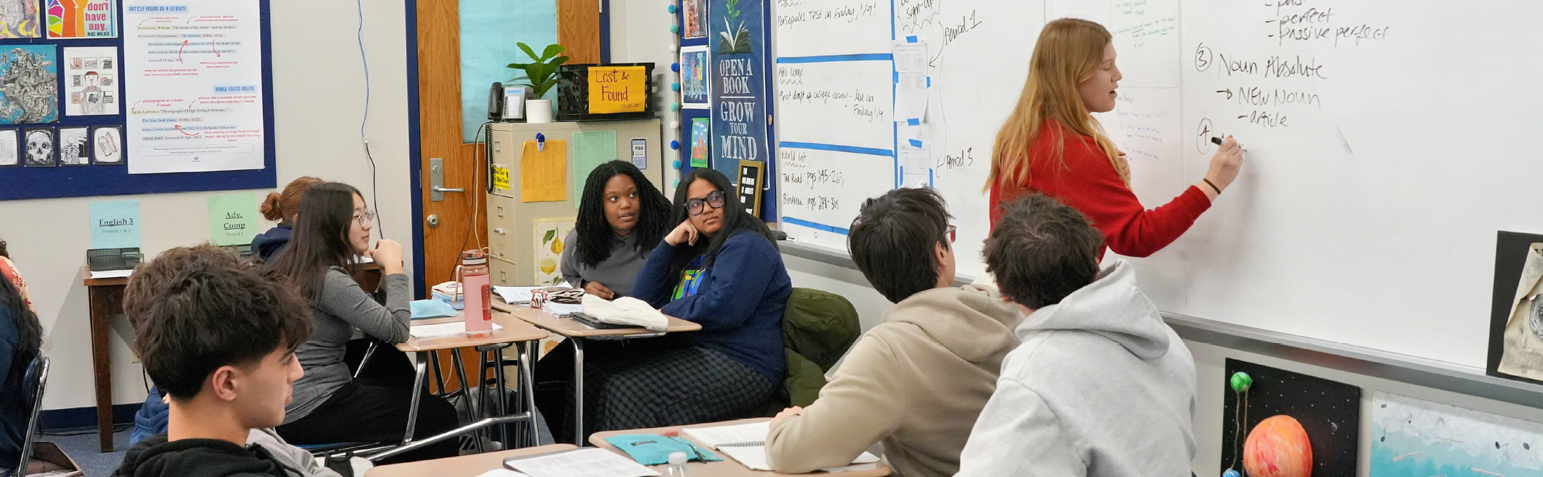 Students in English class