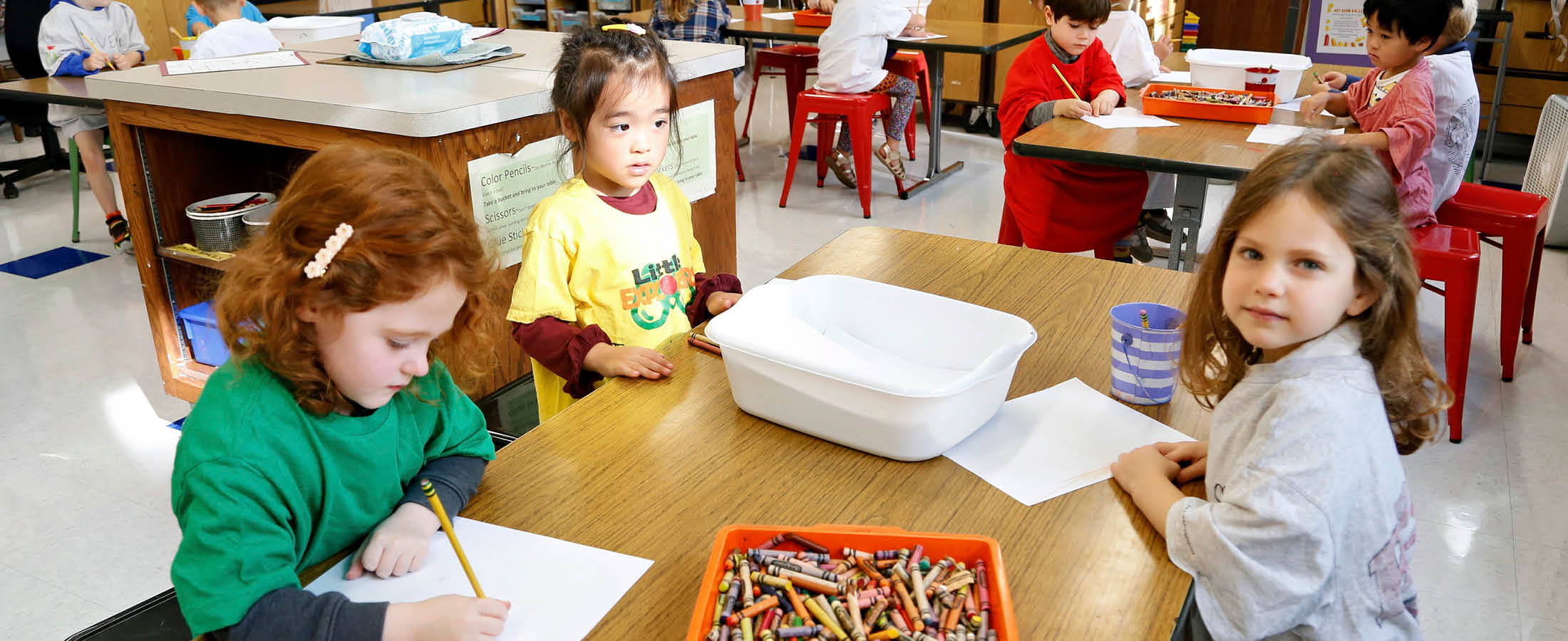 Students in art class