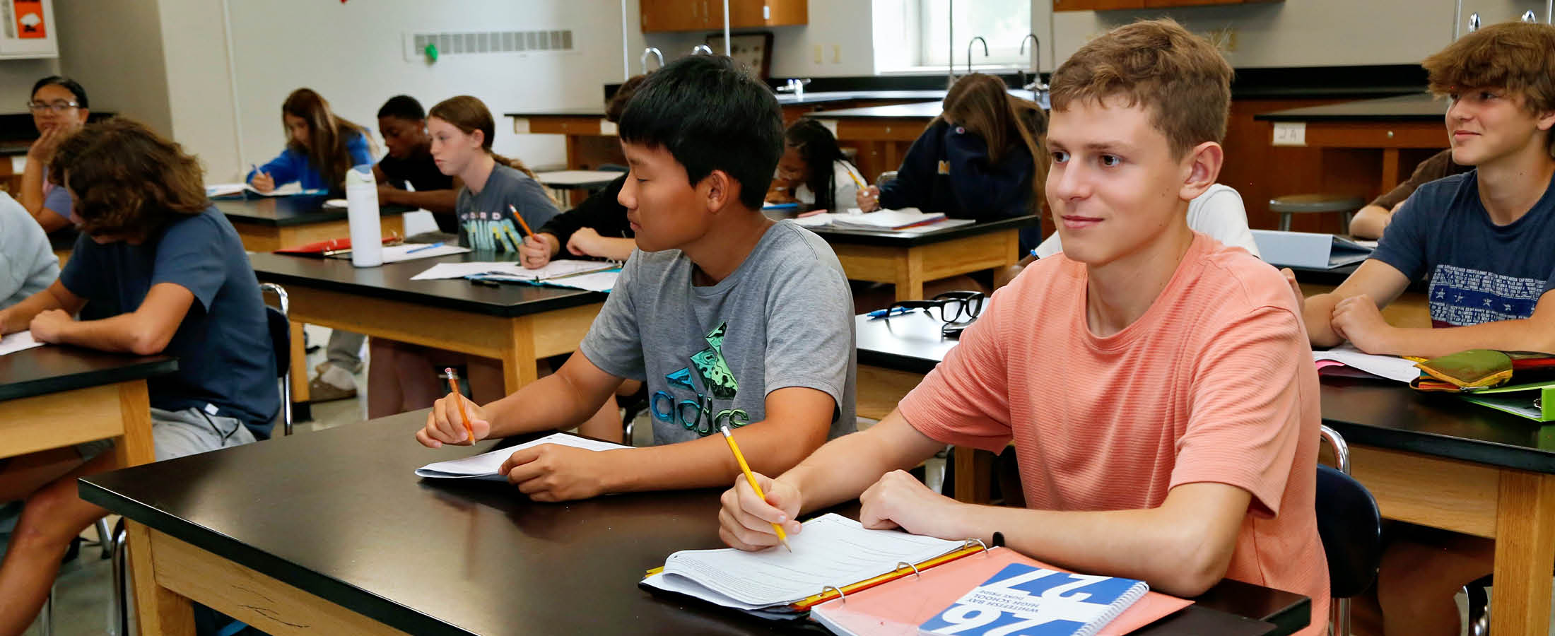 HS students in science class