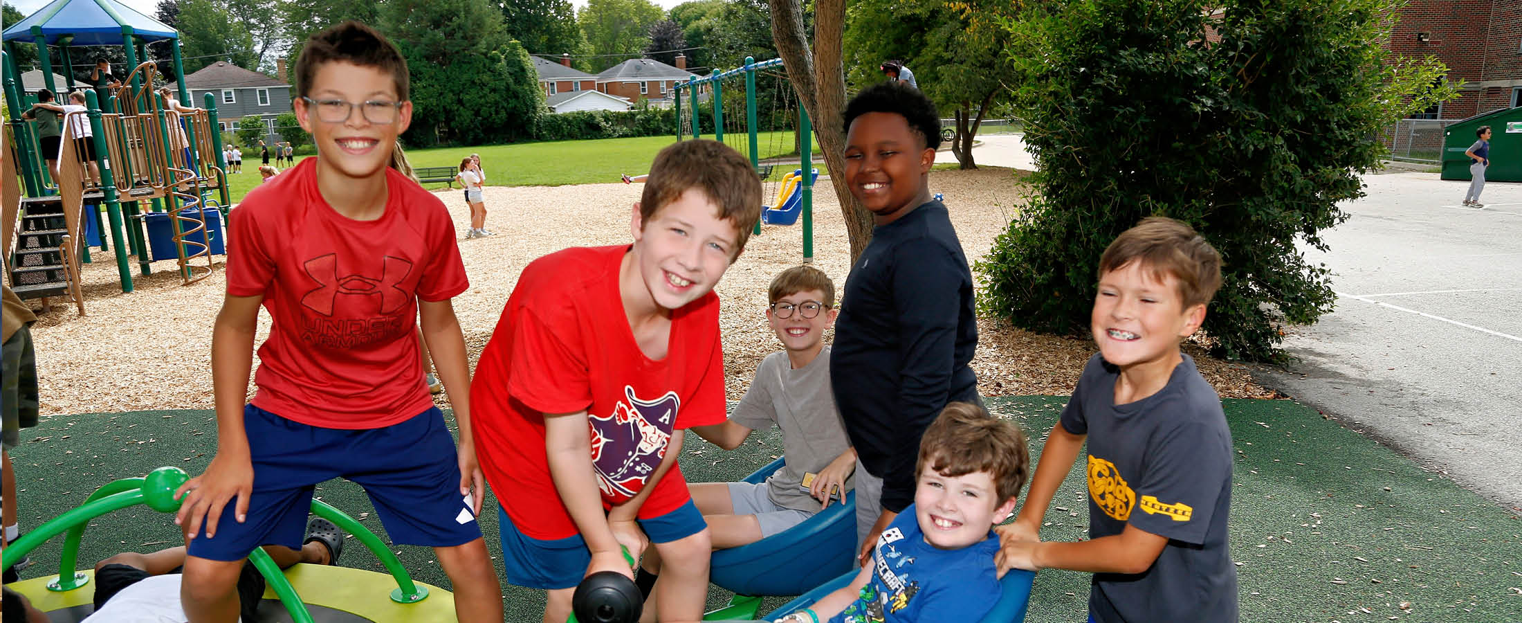 Cumberland students on the playground