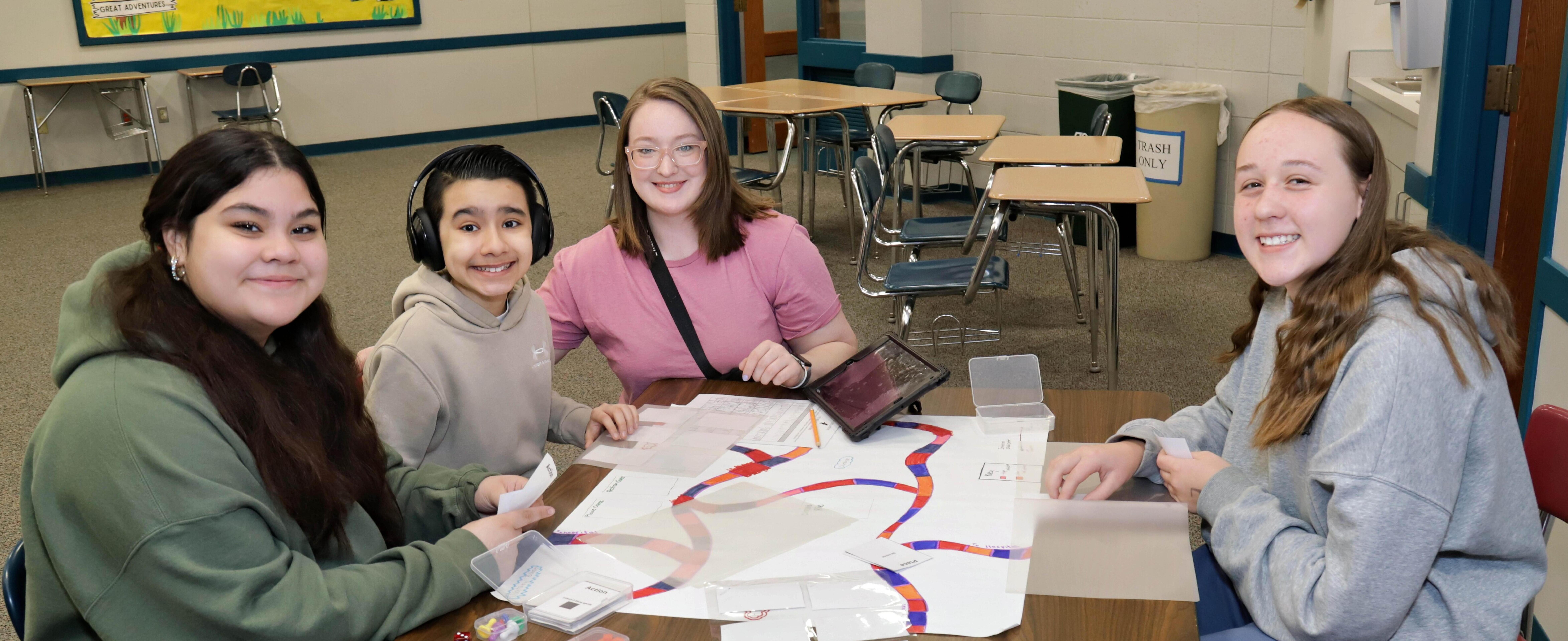 Students working together