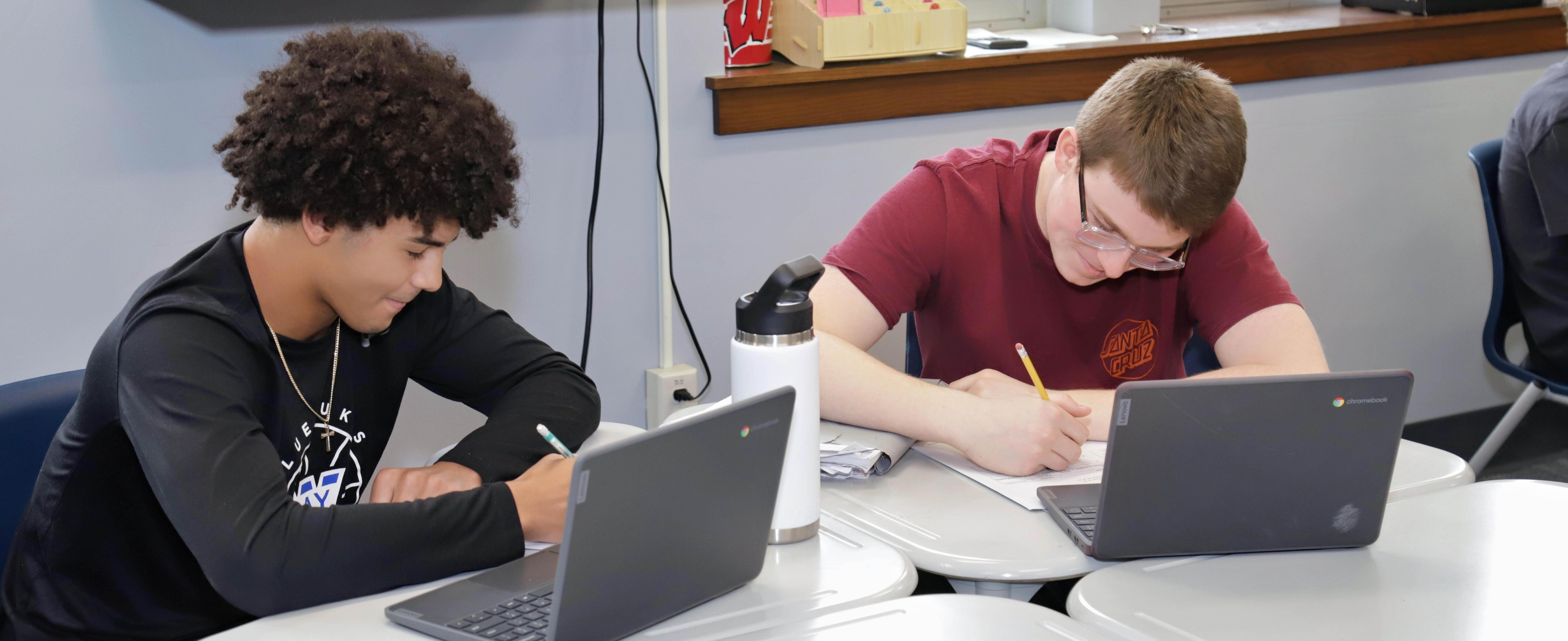Two students in class