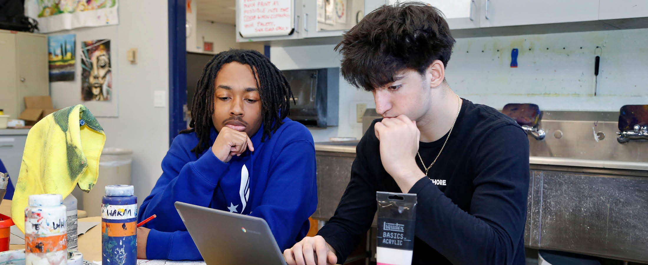 Students working on computers