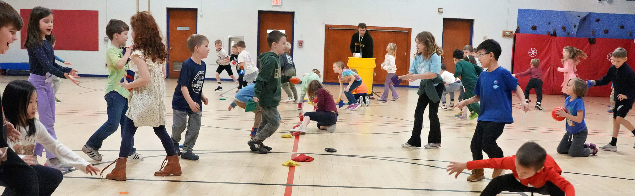 Students playing a game in PE