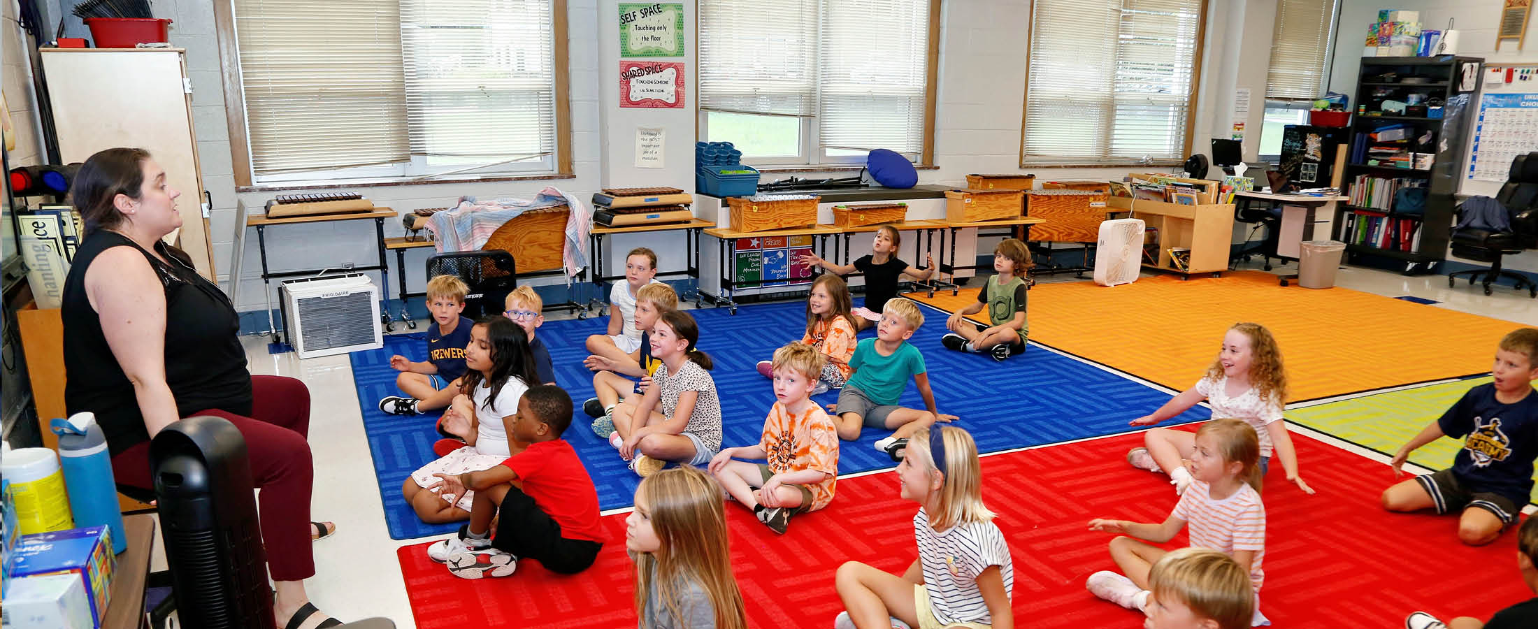 Students in music class