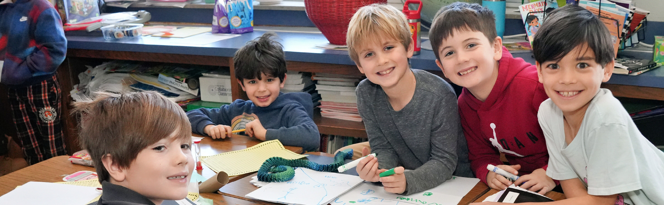 Students working in class