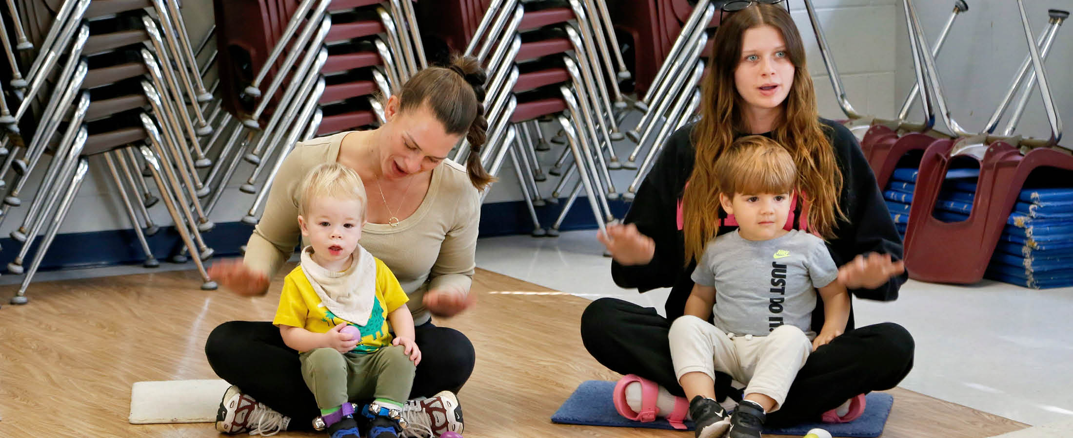 Recreation participants in music class