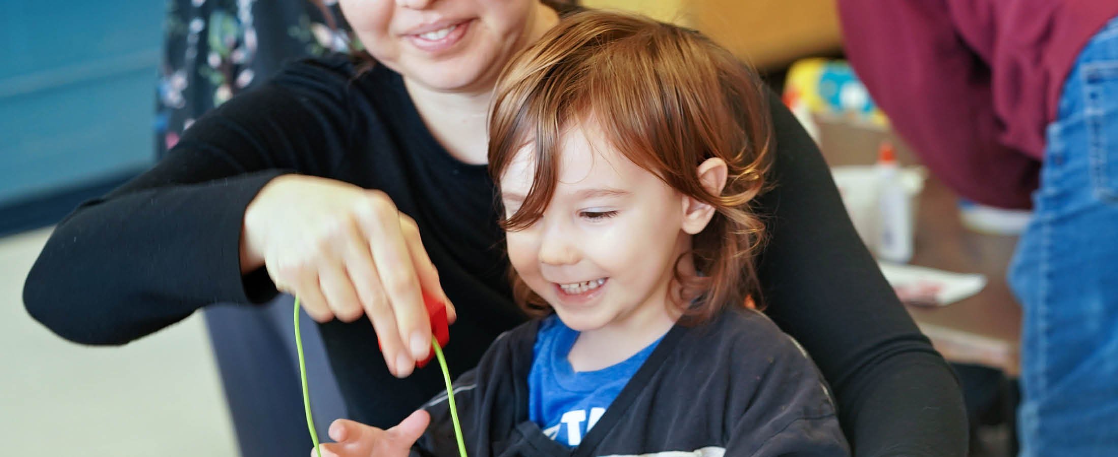 Student working on art project