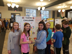 students displaying project