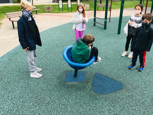 students playing at recess