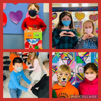 Students celebrating Valentine's Day